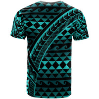 Tonga Custom T Shirt Blue Tribal Seamless Special Pattern - Polynesian Pride