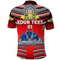 Custom Mate Maa Tonga Polo Shirt Leimatua Bulls Creative Style Red, Custom Text and Number LT8 - Polynesian Pride