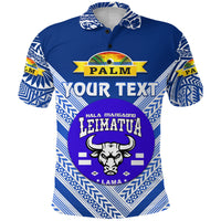 Custom Mate Maa Tonga Polo Shirt Leimatua Bulls Creative Style Blue NO.1 LT8 - Polynesian Pride