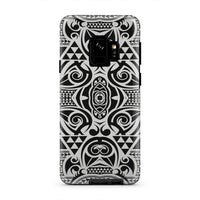 Polynesian Tribal Tough Case Black White Samsung Galaxy S9 - Polynesian Pride