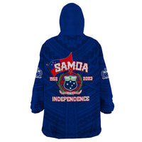 Samoa Independence Wearable Blanket Hoodie 2023 Blue Style LT6 - Polynesian Pride