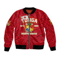 Tonga Independence Bomber Jacket 2023 Red Style LT6 Unisex Red - Polynesian Pride