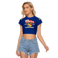 Tonga Independence Raglan Cropped T Shirt 2023 Blue Style LT6 Female Blue - Polynesian Pride