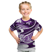 Polynesian Tribal Kid T Shirt Purple LT6 Purple - Polynesian Pride