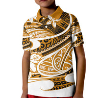Polynesian Tribal Kid Polo Shirt Gold LT6 Kid Gold - Polynesian Pride