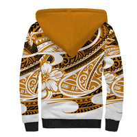 Polynesian Tribal Sherpa Hoodie Gold LT6 - Polynesian Pride