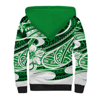 Polynesian Tribal Sherpa Hoodie Green LT6 - Polynesian Pride