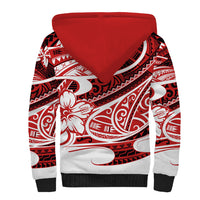 Polynesian Tribal Sherpa Hoodie Red LT6 - Polynesian Pride