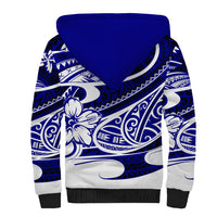 Polynesian Tribal Sherpa Hoodie Blue LT6 - Polynesian Pride