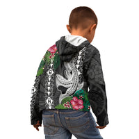 Hawaii Kakau Kid Hoodie Mix Sharks Polynesian Hibiscus LT6 - Polynesian Pride