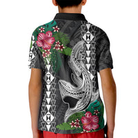 Hawaii Kakau Kid Polo Shirt Mix Sharks Polynesian Hibiscus LT6 - Polynesian Pride