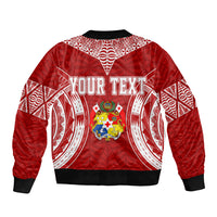 Personalised Tonga Independence Day Bomber Jacket Kupesi Pattern Mix Style LT7 - Polynesian Pride