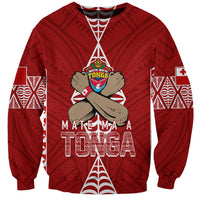 Personalised Tonga Rugby Sweatshirt Mate Ma'a Tonga Independence Day LT7 Unisex Red - Polynesian Pride