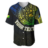 Personalised Vanuatu Baseball Jersey Turtle Chest Tattoo Flag Color - Malampa LT7 - Polynesian Pride