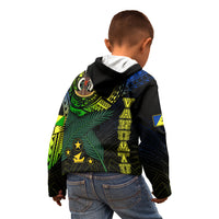Personalised Vanuatu Kid Hoodie Turtle Chest Tattoo Flag Color - Malampa LT7 - Polynesian Pride