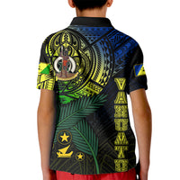 Personalised Vanuatu Kid Polo Shirt Turtle Chest Tattoo Flag Color - Malampa LT7 - Polynesian Pride