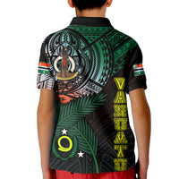 Personalised Vanuatu Kid Polo Shirt Turtle Chest Tattoo Flag Color - Penama LT7 - Polynesian Pride