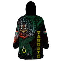 Personalised Vanuatu Wearable Blanket Hoodie Turtle Chest Tattoo Flag Color - Penama LT7 - Polynesian Pride
