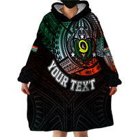 Personalised Vanuatu Wearable Blanket Hoodie Turtle Chest Tattoo Flag Color - Penama LT7 - Polynesian Pride