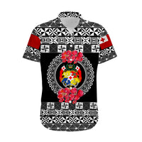 (Custom Personalised) Tonga Emancipation Day Hawaiian Shirt Independence Day - Simple Ngatu Heilala Flower - Black LT8 - Polynesian Pride