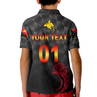 (Custom Personalised) Papua New Guinea Barramundis Cricket Kid Polo Shirt Birds Of Paradise Paradisaea Raggiana Original - Black LT8 - Polynesian Pride
