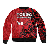 Tonga Independence Anniversary Sleeve Zip Bomber Jacket Tongan Tribal Pattern Unique Version LT9 - Polynesian Pride