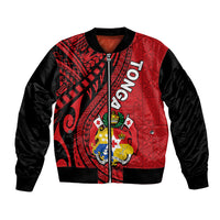 Polynesian Tonga Bomber Jacket Tribal Pattern Unique Version LT9 Unisex Red - Polynesian Pride
