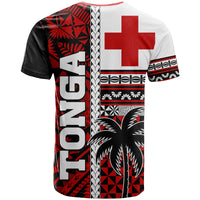 Tonga Kupesi Ngatu T Shirt Proud Tonga with Flag and Palm Tree LT9 - Polynesian Pride