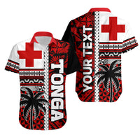 (Custom Personalised) Tonga Kupesi Ngatu Hawaiian Shirt Proud Tonga with Flag and Palm Tree LT9 Red - Polynesian Pride