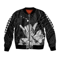 Hawaii Shaka Sign Bomber Jacket Black Version LT9 Unisex Black - Polynesian Pride