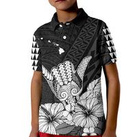 Hawaii Shaka Sign Kid Polo Shirt Black Version LT9 Kid Black - Polynesian Pride