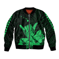 Hawaii Shaka Sign Bomber Jacket Green Version LT9 Unisex Green - Polynesian Pride