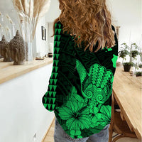 Hawaii Shaka Sign Women Casual Shirt Green Version LT9 - Polynesian Pride