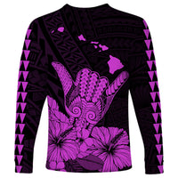Hawaii Shaka Sign Long Sleeve Shirt Purple Version LT9 - Polynesian Pride