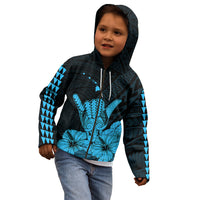 Hawaii Shaka Sign Kid Hoodie Blue Version LT9 - Polynesian Pride
