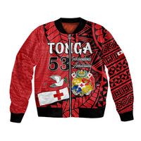 Tonga Emancipation Day Bomber Jacket Happy 53rd Independence Anniversary LT9 Unisex Red - Polynesian Pride