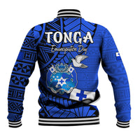 Tonga Emancipation Day Baseball Jacket Happy 53rd Independence Anniversary Blue Version LT9 - Polynesian Pride