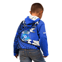 Tonga Emancipation Day Kid Hoodie Happy 53rd Independence Anniversary Blue Version LT9 - Polynesian Pride