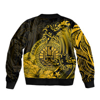 Polynesian Tahiti Island Bomber Jacket The Wave of Water - Gold LT9 - Polynesian Pride