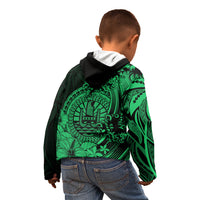 Polynesian Tahiti Island Kid Hoodie The Wave of Water - Green LT9 - Polynesian Pride