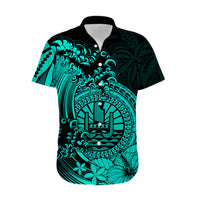 Polynesian Tahiti Island Hawaiian Shirt The Wave of Water - Turquoise LT9 - Polynesian Pride