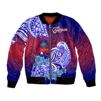 Guam Bomber Jacket Polynesian Floral Tribal LT9 Unisex Gradient - Polynesian Pride