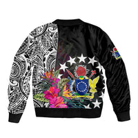 Cook Island Bomber Jacket Tribal Polynesian and Tropical Flowers LT9 - Polynesian Pride