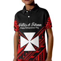Wallis et Futuna Kid Polo Shirt Happy Independence Day LT9 Kid Red - Polynesian Pride