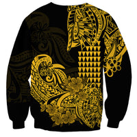 Hawaii Kakau Sweatshirt Polynesian Floral Tribal Gold Version LT9 - Polynesian Pride