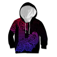 Hawaii Kakau Kid Hoodie Polynesian Floral Tribal Gradient Version LT9 Gradient - Polynesian Pride