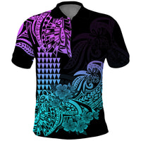 Hawaii Kakau Polo Shirt Polynesian Floral Tribal Heliotrope Version LT9 Heliotrope - Polynesian Pride