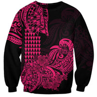 Hawaii Kakau Sweatshirt Polynesian Floral Tribal Pink Version LT9 Unisex Pink - Polynesian Pride