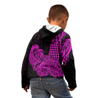 Hawaii Kakau Kid Hoodie Polynesian Floral Tribal Purple Version LT9 - Polynesian Pride