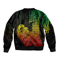 Hawaii Kakau Sleeve Zip Bomber Jacket Polynesian Floral Tribal Reggae Version LT9 - Polynesian Pride
